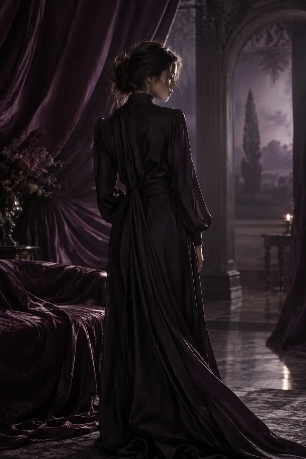 MÉMOIRE campaign in a plum silk interior